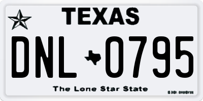 TX license plate DNL0795