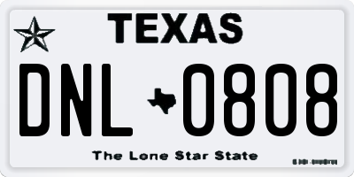 TX license plate DNL0808