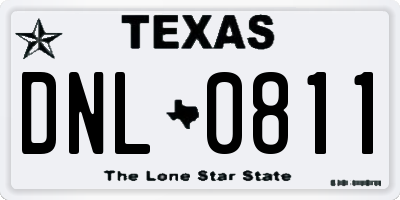 TX license plate DNL0811