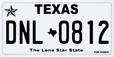 TX license plate DNL0812