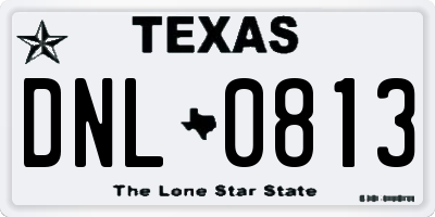 TX license plate DNL0813