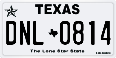 TX license plate DNL0814