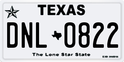 TX license plate DNL0822