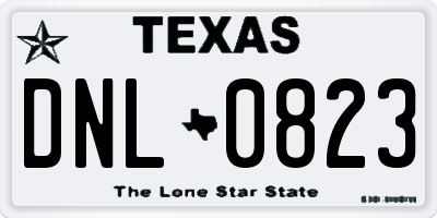 TX license plate DNL0823