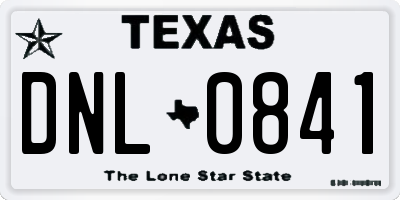 TX license plate DNL0841