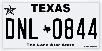TX license plate DNL0844
