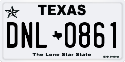 TX license plate DNL0861