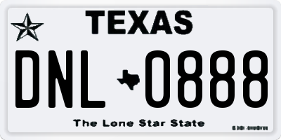 TX license plate DNL0888