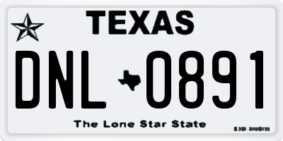 TX license plate DNL0891