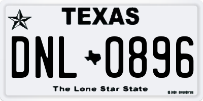 TX license plate DNL0896