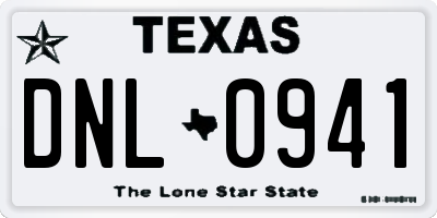 TX license plate DNL0941