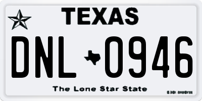 TX license plate DNL0946