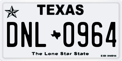 TX license plate DNL0964