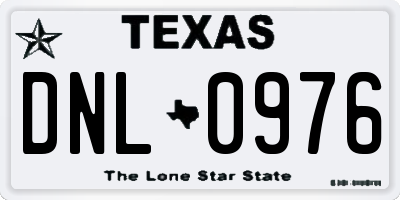 TX license plate DNL0976