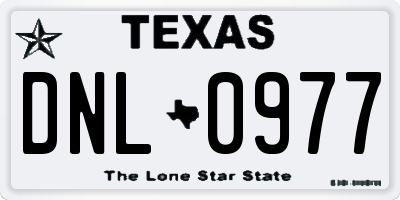 TX license plate DNL0977
