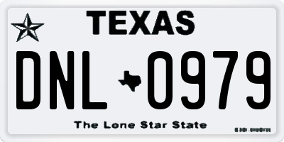 TX license plate DNL0979