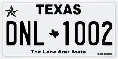 TX license plate DNL1002