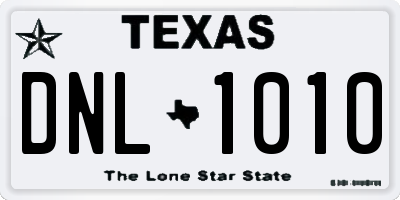 TX license plate DNL1010