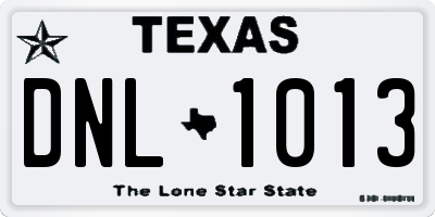 TX license plate DNL1013