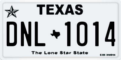 TX license plate DNL1014