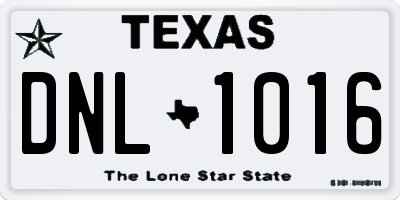 TX license plate DNL1016