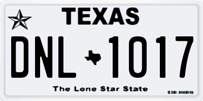 TX license plate DNL1017
