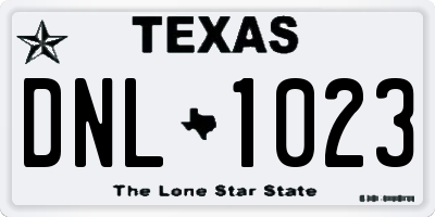 TX license plate DNL1023