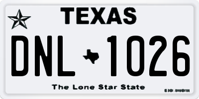 TX license plate DNL1026