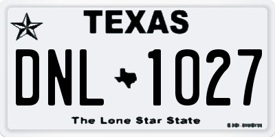 TX license plate DNL1027