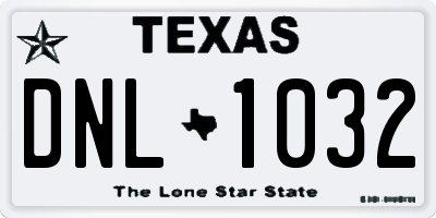 TX license plate DNL1032