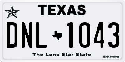 TX license plate DNL1043