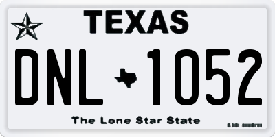TX license plate DNL1052