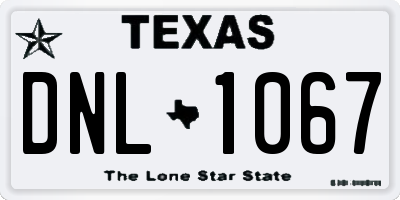 TX license plate DNL1067