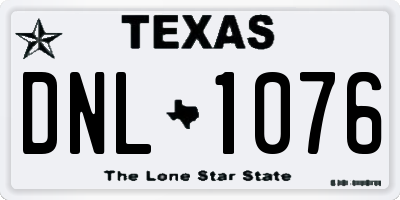 TX license plate DNL1076