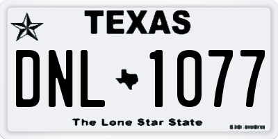 TX license plate DNL1077