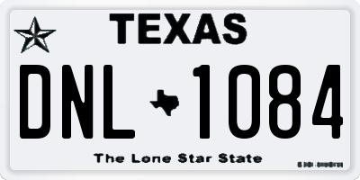 TX license plate DNL1084