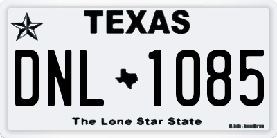 TX license plate DNL1085