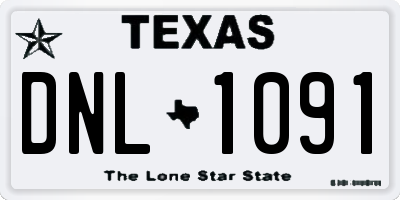TX license plate DNL1091