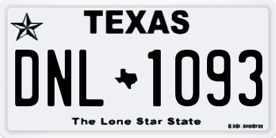TX license plate DNL1093