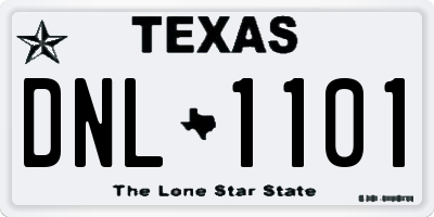 TX license plate DNL1101