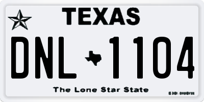 TX license plate DNL1104