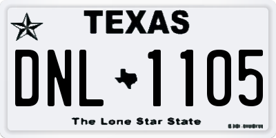 TX license plate DNL1105