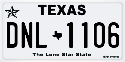 TX license plate DNL1106
