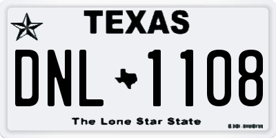 TX license plate DNL1108