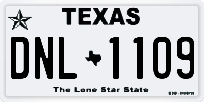 TX license plate DNL1109