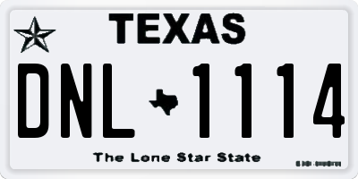 TX license plate DNL1114