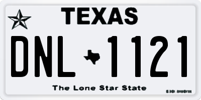 TX license plate DNL1121