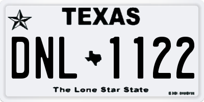 TX license plate DNL1122