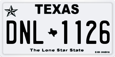 TX license plate DNL1126