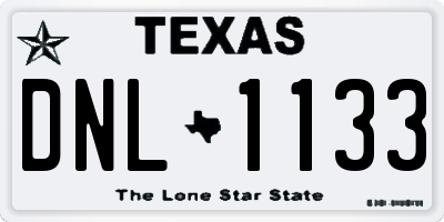 TX license plate DNL1133
